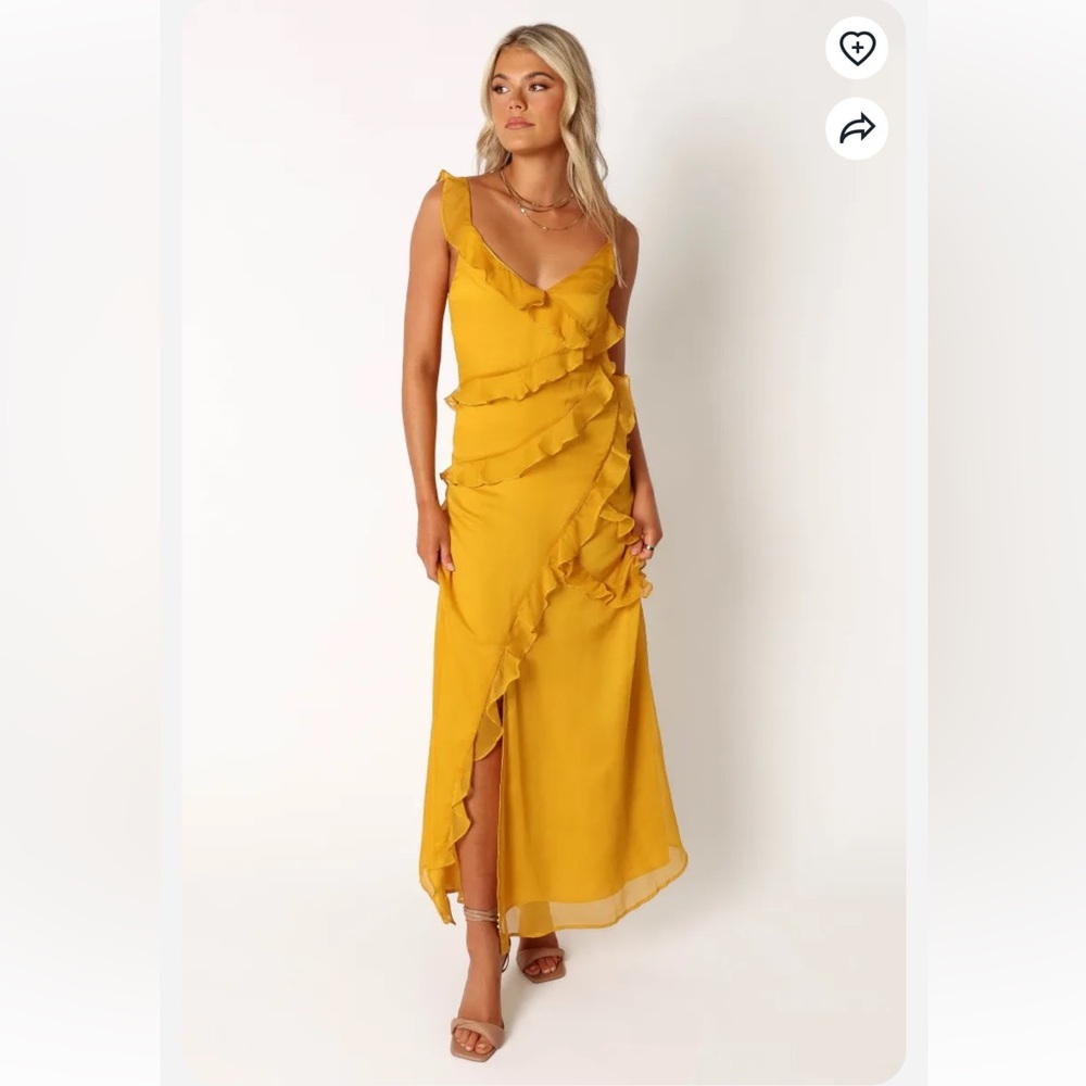 Petal & Pup Yellow Ruffle Maxi Dress - Picture 3 of 11